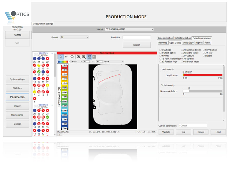 Detection and measurement of lens defects