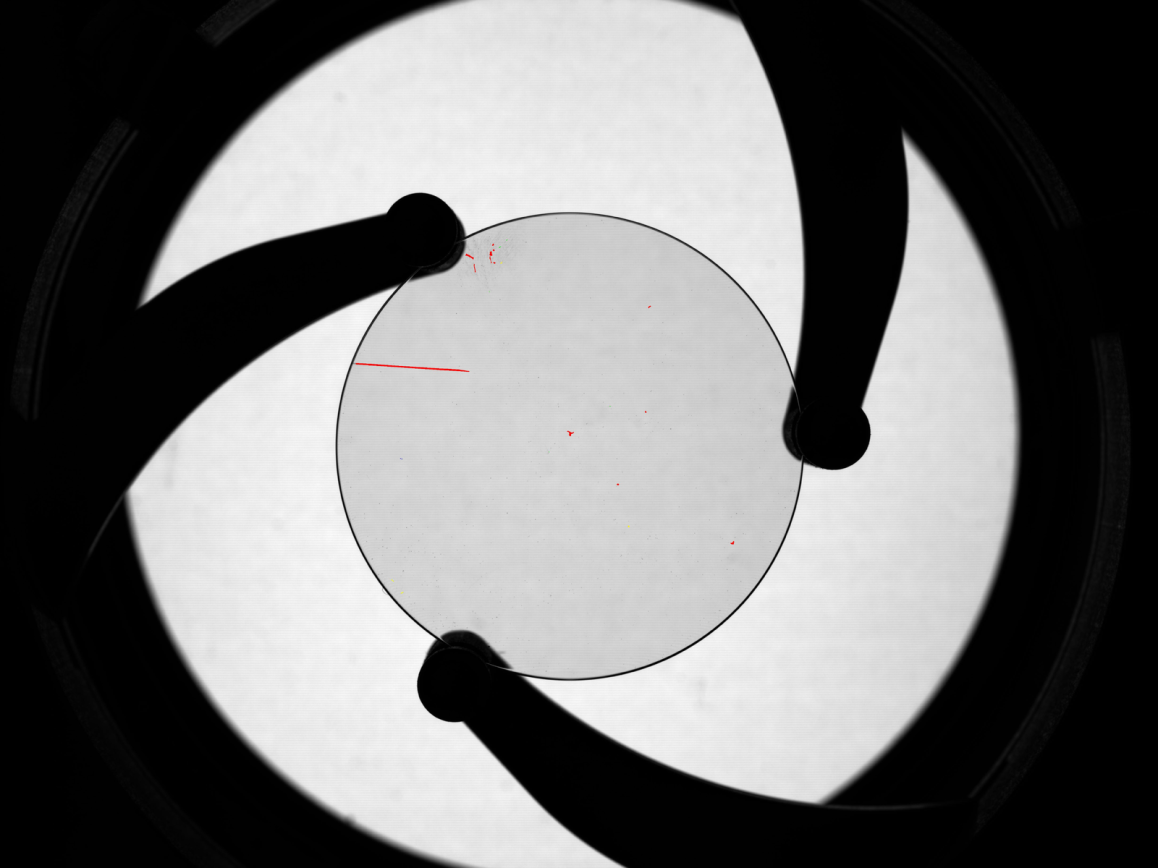 Processed map of sapphire watch glass with detected defects