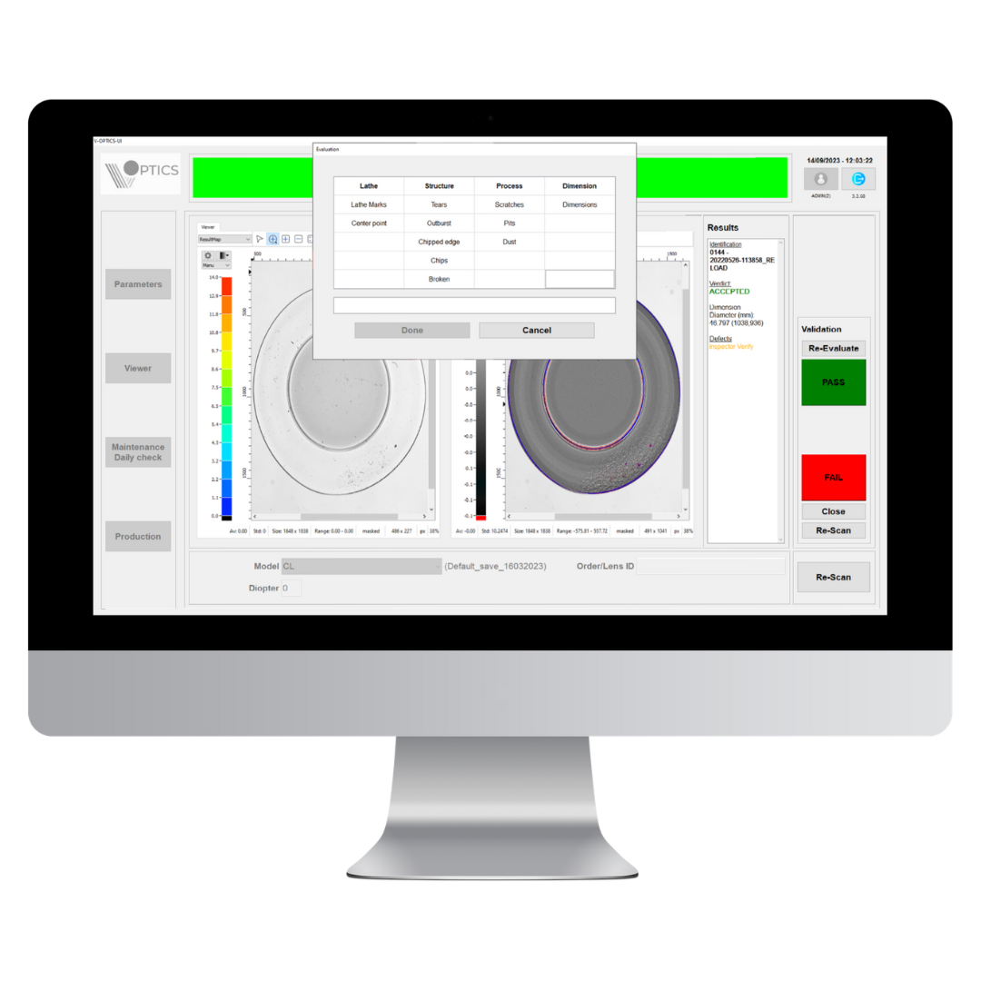 Ecran de PC affichant le module viewer VO scancore